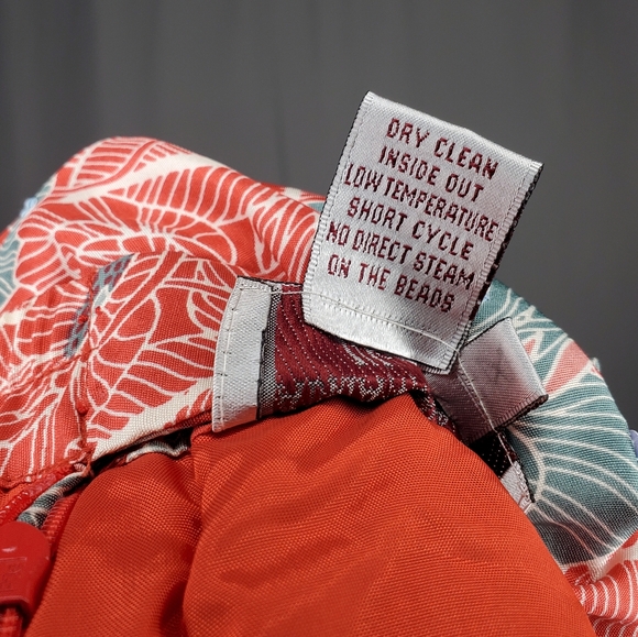 Adrianna Papell Silk Beaded Pants Women 20W Red Blue Floral Pocket Zip Vtg Party - Picture 12 of 12